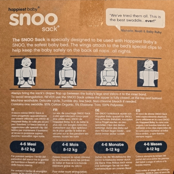 Snoo Sleep Sack Graphite Planets Size Large 4-6 Months NWT - Picture 5 of 6